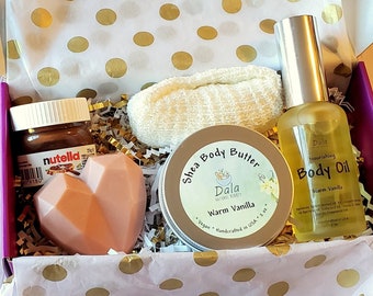 Self Care Box, Spa Gift Set, Natural Skin Care, Care Package Gift Box, Mothers Gift Box, Birthday Basket for Women, Care Package for Women