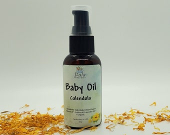 Baby Oil, Unique Baby Shower Gift, New Mom Baby Gift, Calendula infused Oil, Natural Baby Products, Calming Oil, Baby Massage Oil