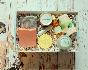 Gift Box Kit, Gift Box Basket, Spa Gift Box, Bath Beauty Essentials, Gift Kit for Her, Spa Gift Basket, Care Package Kit, Self Care Box