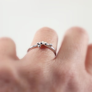 Granulated silver ring, Handmade, Bubbles ring, Women gift, Gift for her