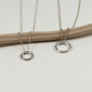 Circle Necklace Silver Eternity necklace Gift for her Gift for mum Women's jewelry