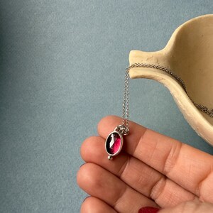 Handmade Sterling Silver Garnet Necklace: January Birthstone Pendant image 13