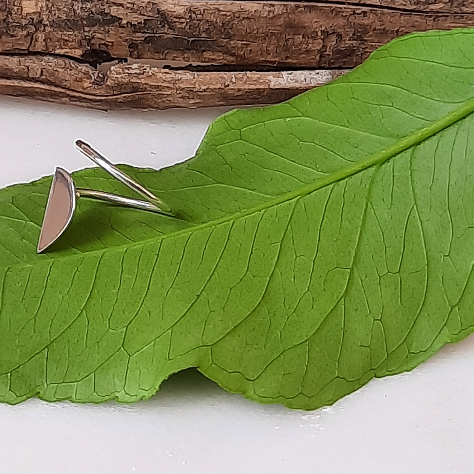 Anillo de hoja de plata anillo de hoja moderno anillo de Etsy