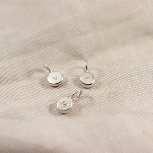Add-On Initial Charm - Personalized Silver Pendant for Necklaces - Hand-Stamped Letter Charm