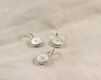 Add-On Initial Charm - Personalized Silver Pendant for Necklaces - Hand-Stamped Letter Charm