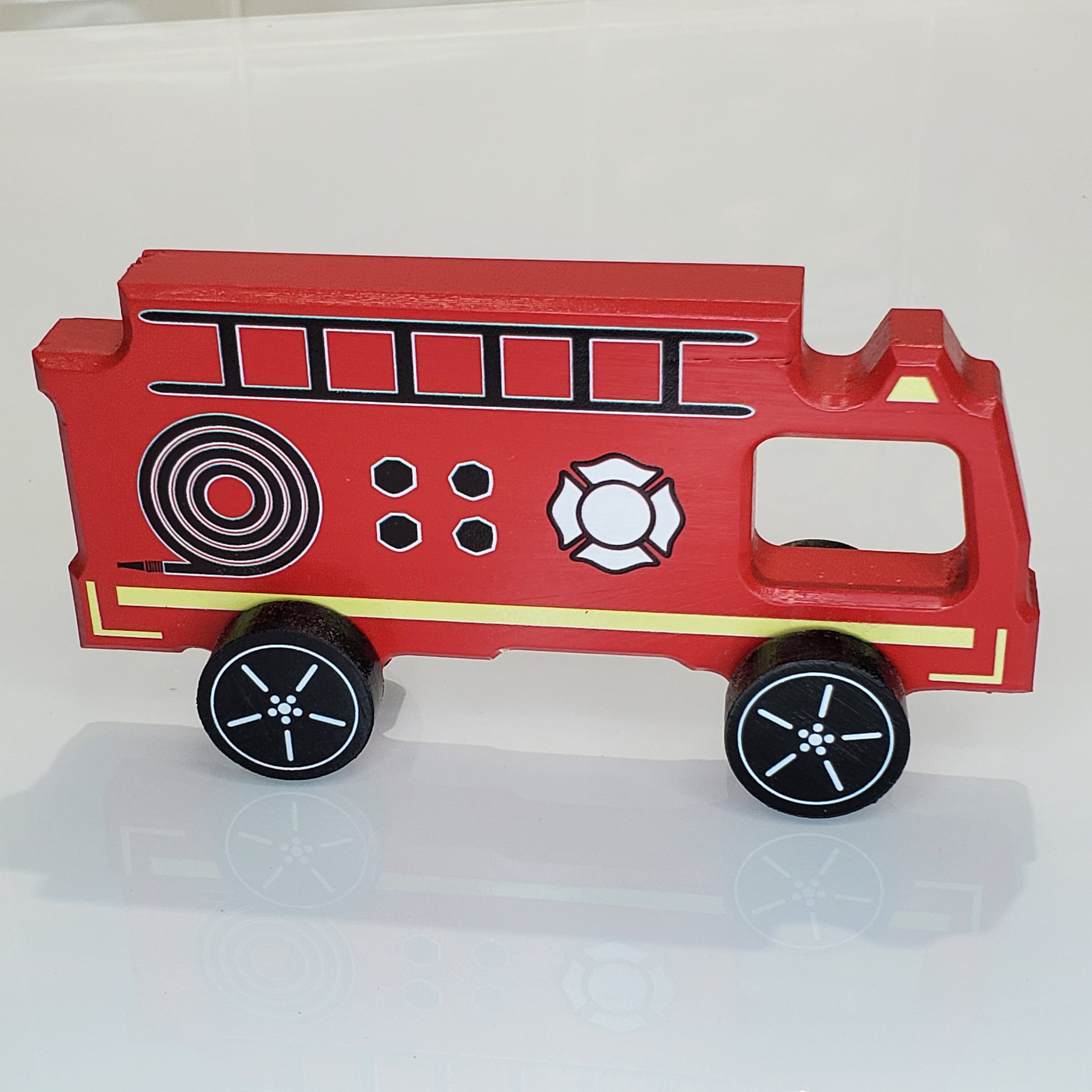 Reclaimed Wooden Toy Fire Truck Detroit Fire Department Headquarters