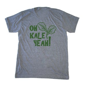 Oh Kale Yeah® Men's Shirt, Kale shirt, Vegan Tee, Foodie T Shirt, Foodie, Chef Shirt, Paleo Crossfit Shirt, Vegetarian Tshirt, Mens T-Shirt Gray