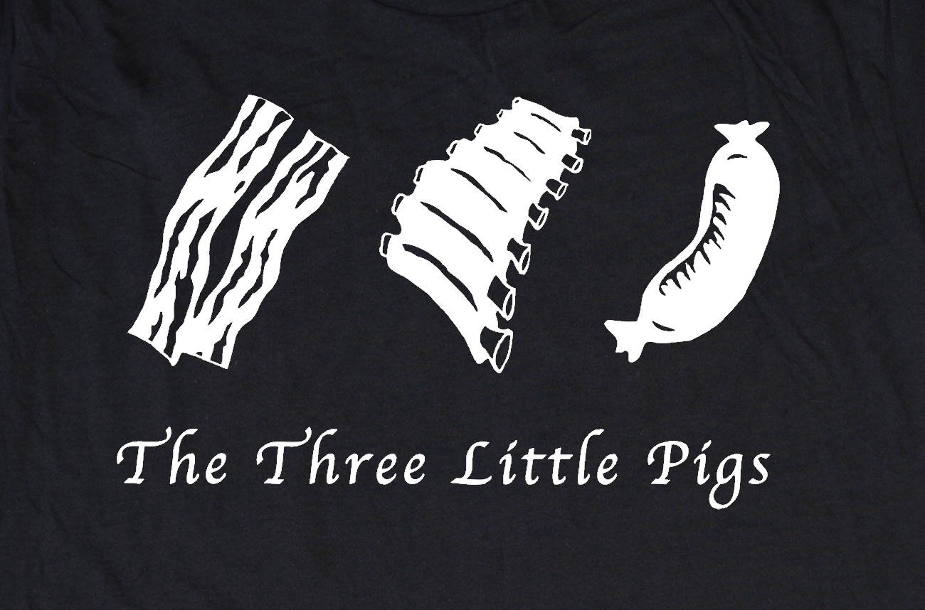 Bacon shirt, Three Little Pigs men's bacon t-shirt, chef shirt, f…