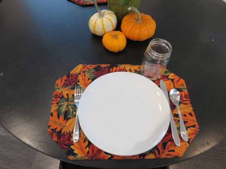 Fall Placemats Reversible Placemats Thanksgiving Placemats Etsy
