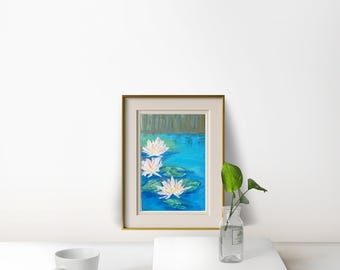 Floating Lillies - Original Pastel Painting