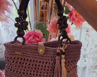 Custom Crochet Purse, Made to Order, Choose Your Colors, Handmade in Puerto Rico, Raffia Shoulder Bag, Personalized Gift for Her