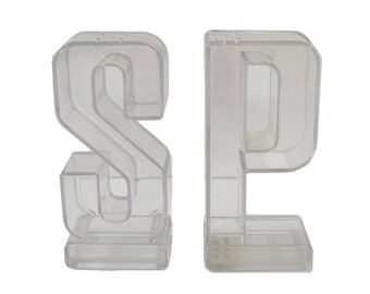 Acrylic Mid Century Salt and Pepper Shakes the Letters S and P