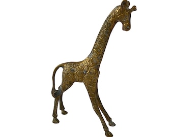 Mid Century Brass Giraffe Sculpture