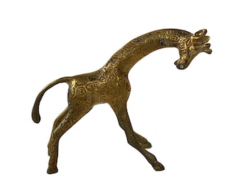 Mid Century Brass Giraffe Sculpture