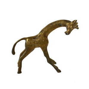 Mid Century Brass Giraffe Sculpture