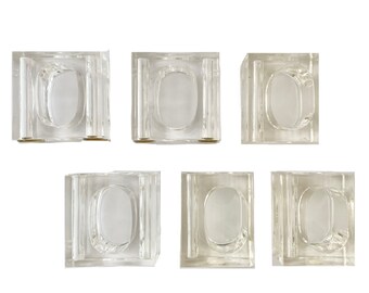 Conjunto de porta-guardanapos de acrílico: vasos com botões e saleiros e pimenteiros