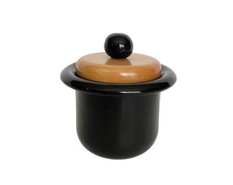 Rometti Italian Ceramic and Wood Canister MCM Vintage