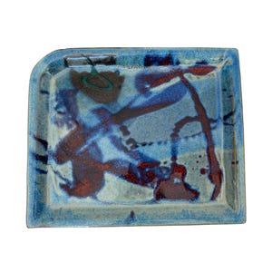 Vintage Studio Pottery Rectangular Serving Dish | Decorative Plate Ceramic