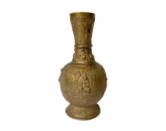 Vintage Heavy Brass Buddha Vase