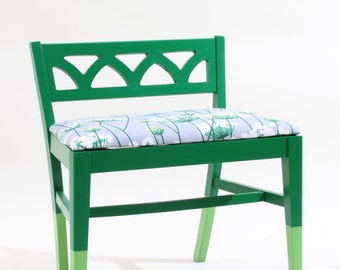 Refurbished Vintage Green Chair Stool