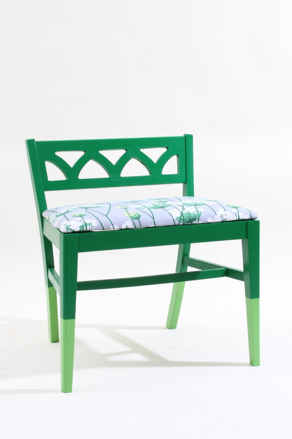 Refurbished Vintage Green Chair Stool Etsy