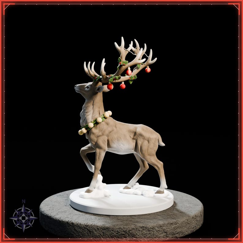Reindeer STL file for 3D printing - fantasy statue, image 4 of 11