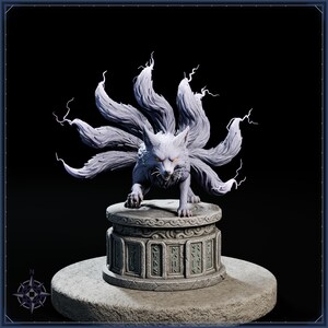 Lightning Kitsune STL file for 3D printing - fantasy statue, image 2 of 11
