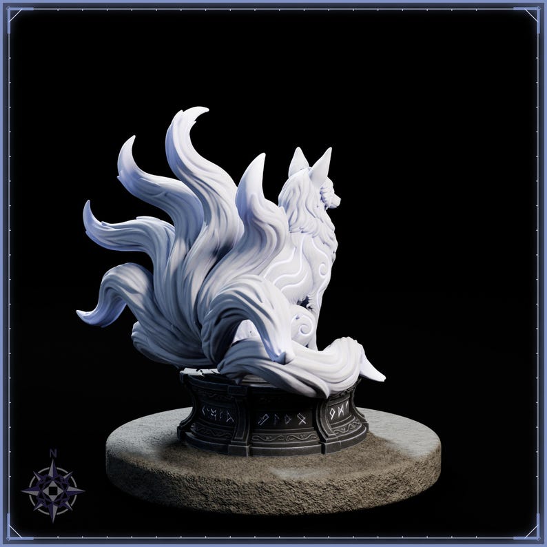 Nine Tailed Fox Spirit STL file for 3D printing - fantasy statue, image 7 of 11