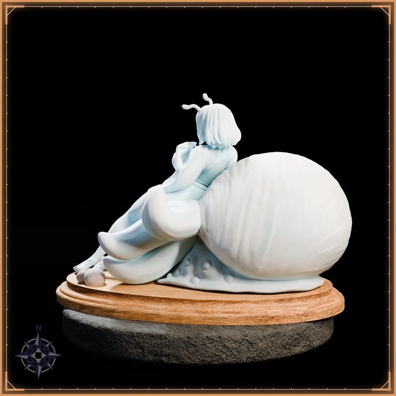 Bubble Snail Maiden STL file for 3D printing - folklore anime girl statue, image 5 of 11