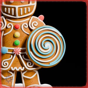 Gingerbread Knight STL file for 3D printing - fantasy statue, image 9 of 11