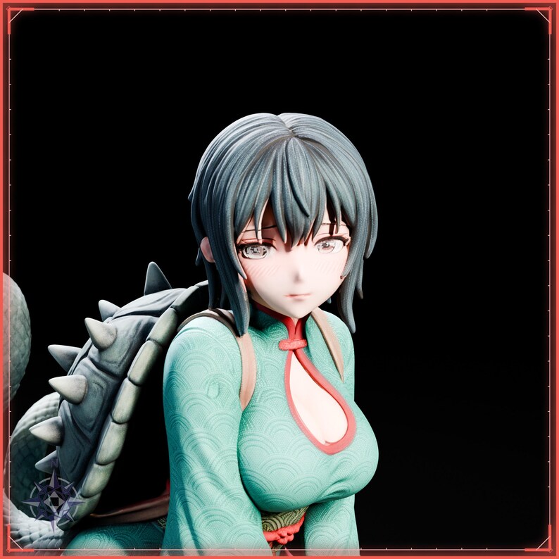 Sea Turtle Maiden STL file for 3D printing - folklore anime girl statue, image 9 of 11