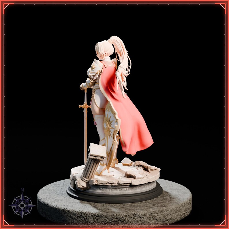 Paladin STL file for 3D printing - fantasy statue, image 4 of 11