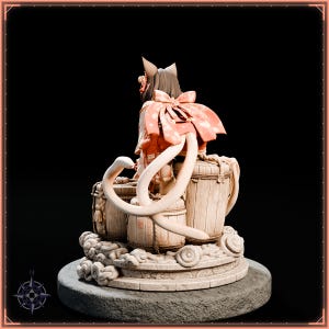 Nekomata STL file for 3D printing - fantasy statue, image 5 of 11