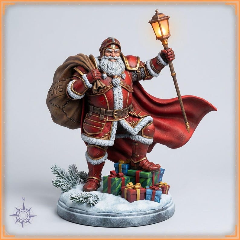 Santa Claus STL file for 3D printing - fantasy statue, image 1 of 11