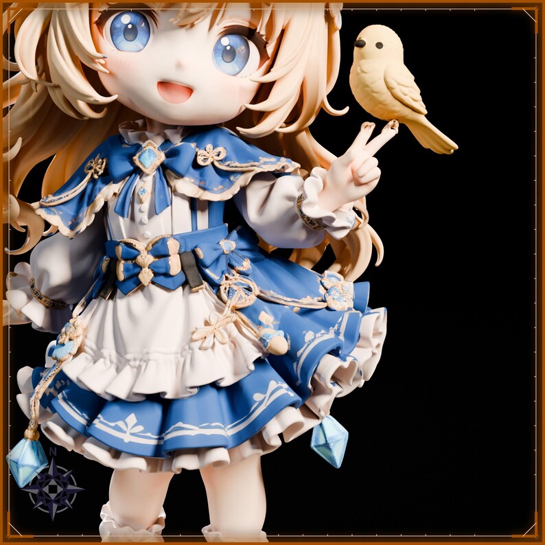 Chibi Companions STL bundle for 3D printing - fantasy statue, image 15 of 20