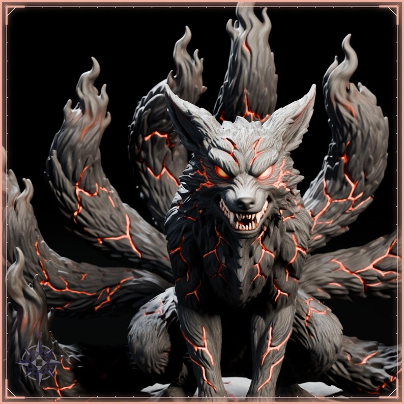 Demon Fox Spirit STL file for 3D printing - fantasy statue, image 9 of 11