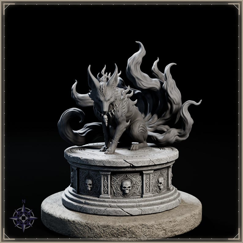 Umbra Kitsune STL file for 3D printing - fantasy statue, image 2 of 11