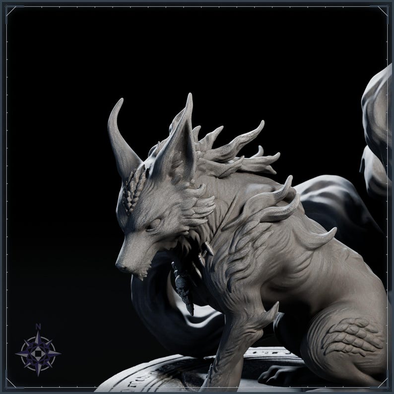 Umbra Kitsune STL file for 3D printing - fantasy statue, image 10 of 11