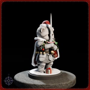 Sir Fluffington Christmas STL file for 3D printing - fantasy statue, image 8 of 11