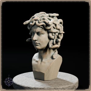 Medusa Bust STL file for 3D printing - fantasy statue, image 3 of 11