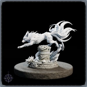 Gale Kitsune STL file for 3D printing - fantasy statue, image 4 of 11