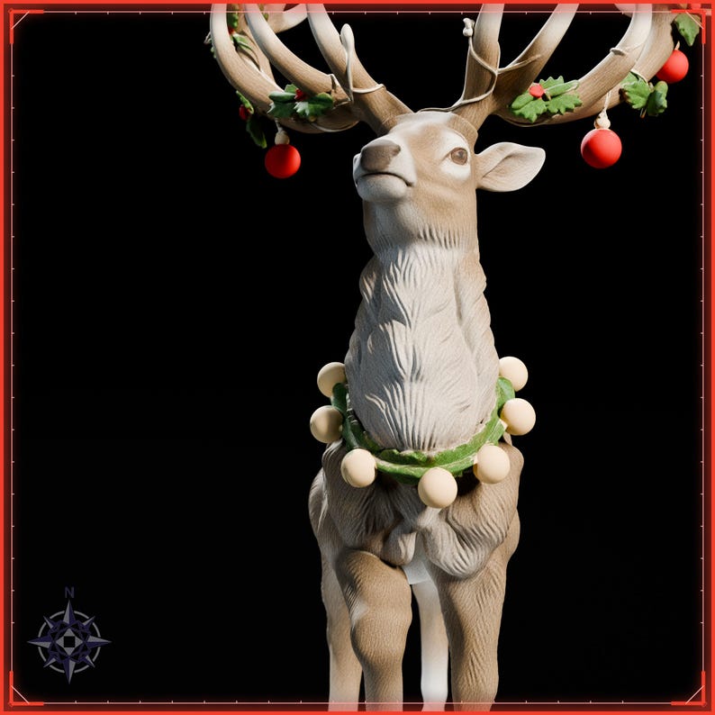 Reindeer STL file for 3D printing - fantasy statue, image 9 of 11