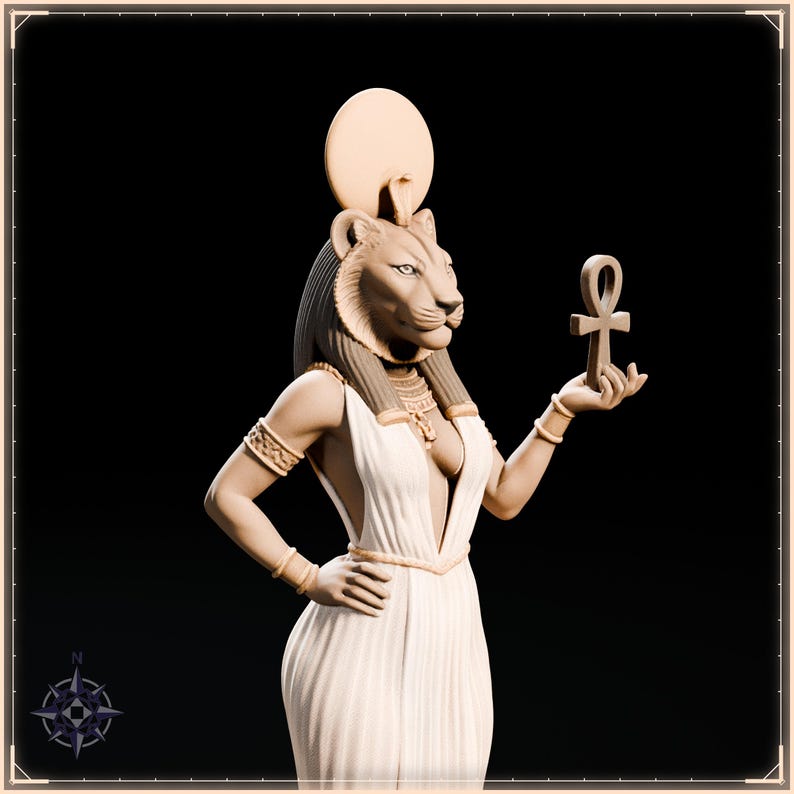 Sekhmet STL file for 3D printing - fantasy statue, image 11 of 11
