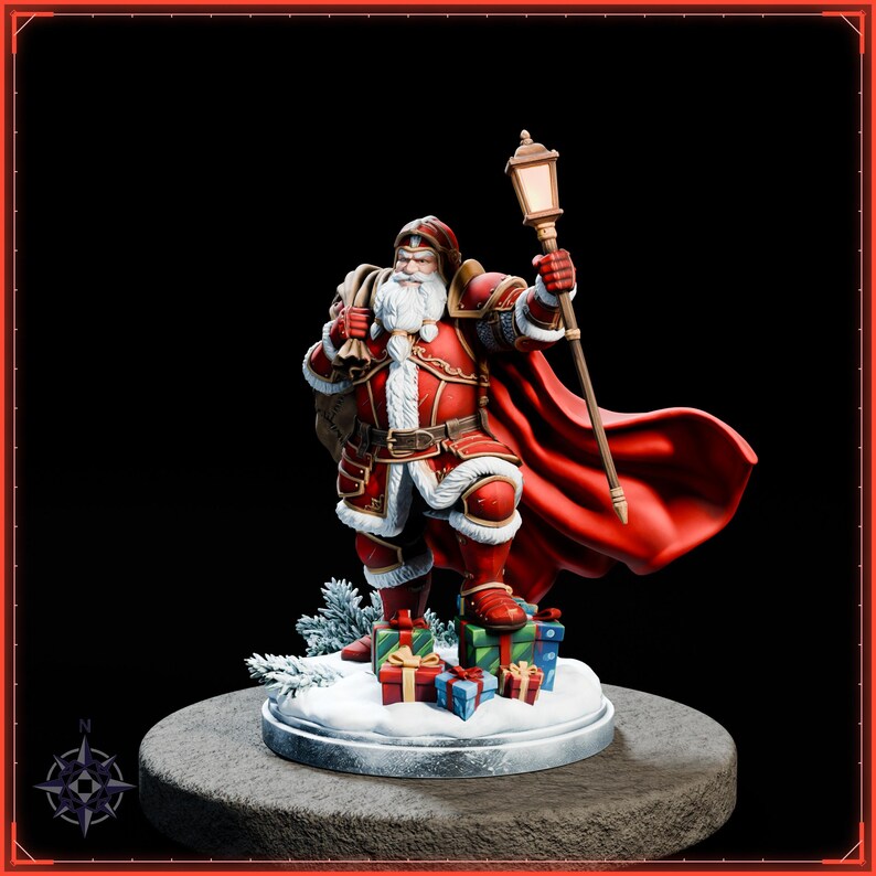 Santa Claus STL file for 3D printing - fantasy statue, image 3 of 11