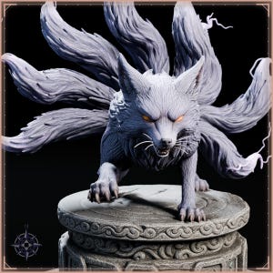 Lightning Kitsune STL file for 3D printing - fantasy statue, image 9 of 11
