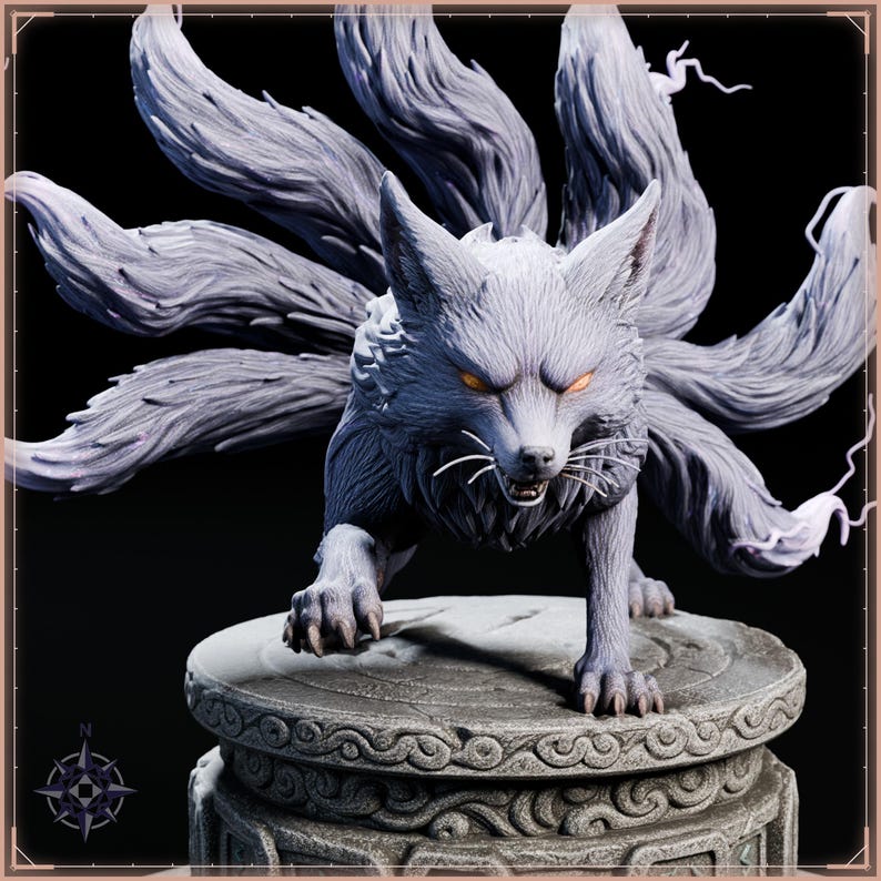 Lightning Kitsune STL file for 3D printing - fantasy statue, image 9 of 11
