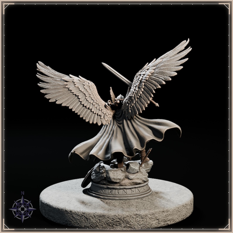 Valkyrie STL file for 3D printing - fantasy statue, image 6 of 11