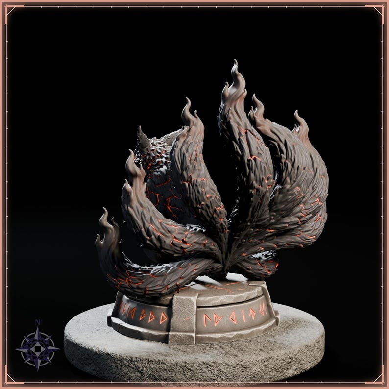 Demon Fox Spirit STL file for 3D printing - fantasy statue, image 5 of 11
