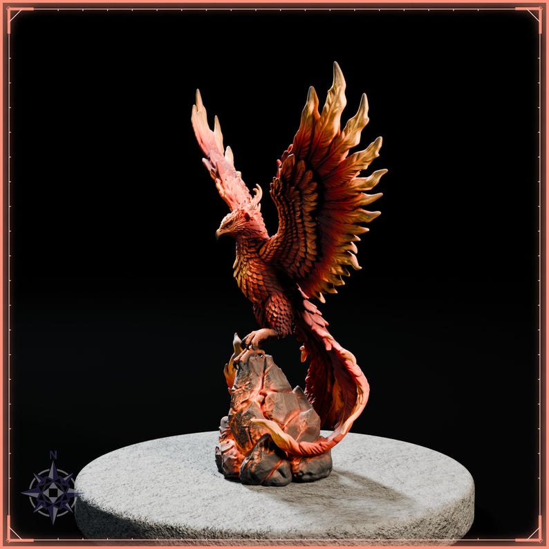 Phoenix Rising Statue STL file for 3D printing - fantasy statue, image 3 of 11