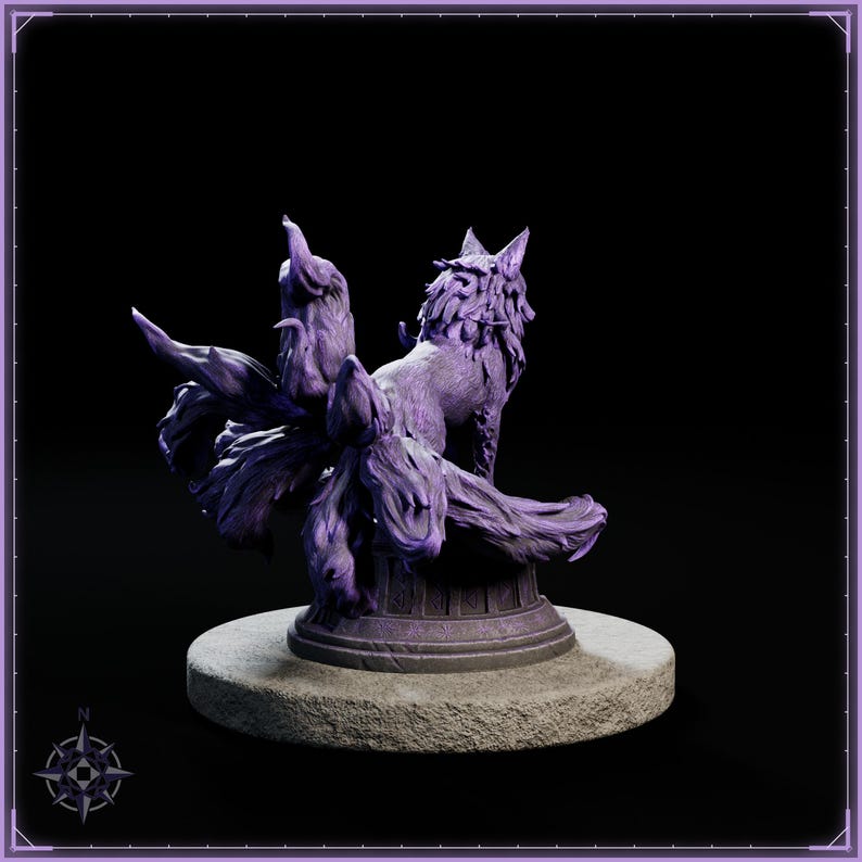Void Kitsune STL file for 3D printing - fantasy statue, image 7 of 11
